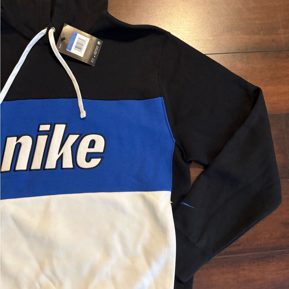 NWT Nike Men's Sportswear Black, Blue, and White Hoodie - Picture 5 of 8